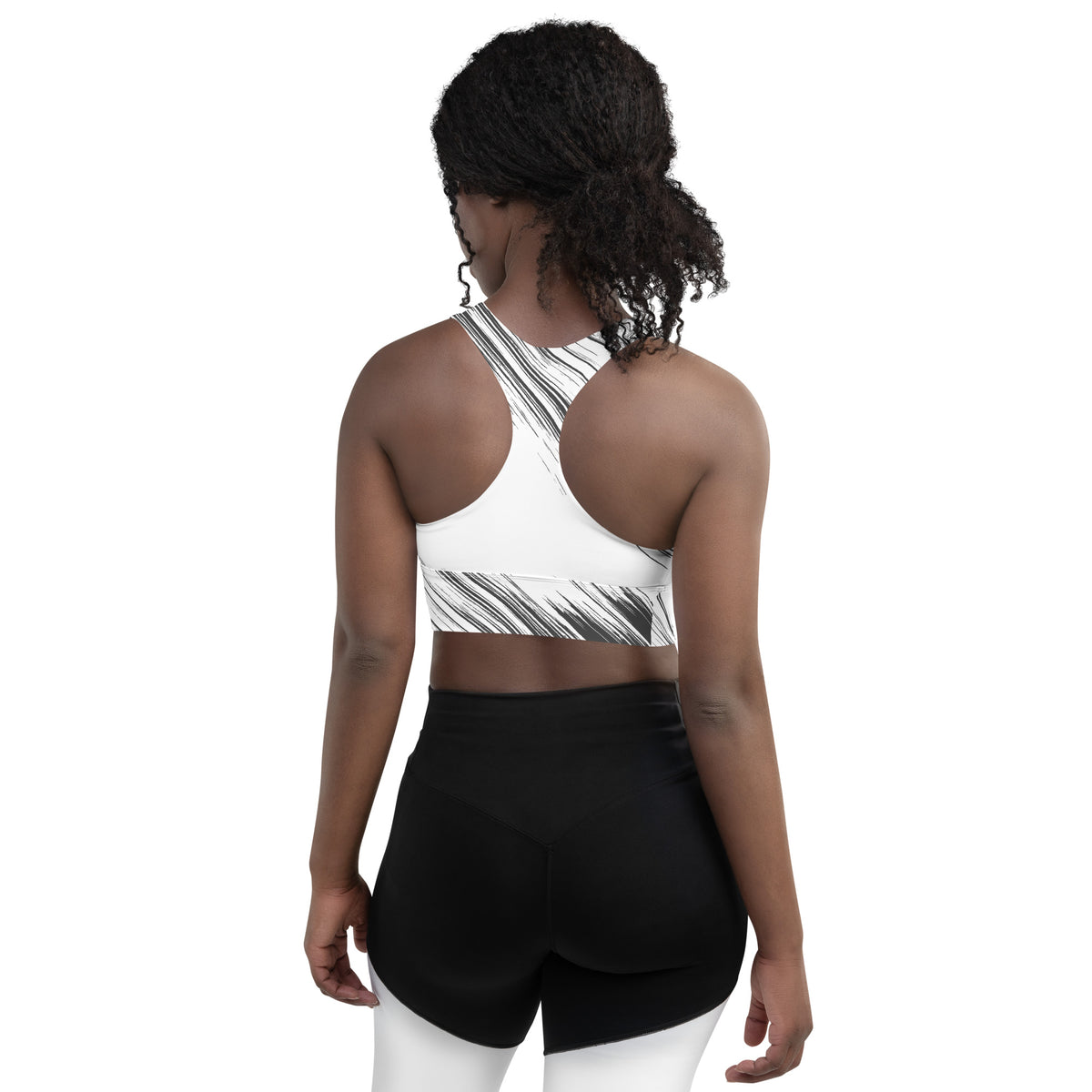 Black and White Longline sports bra