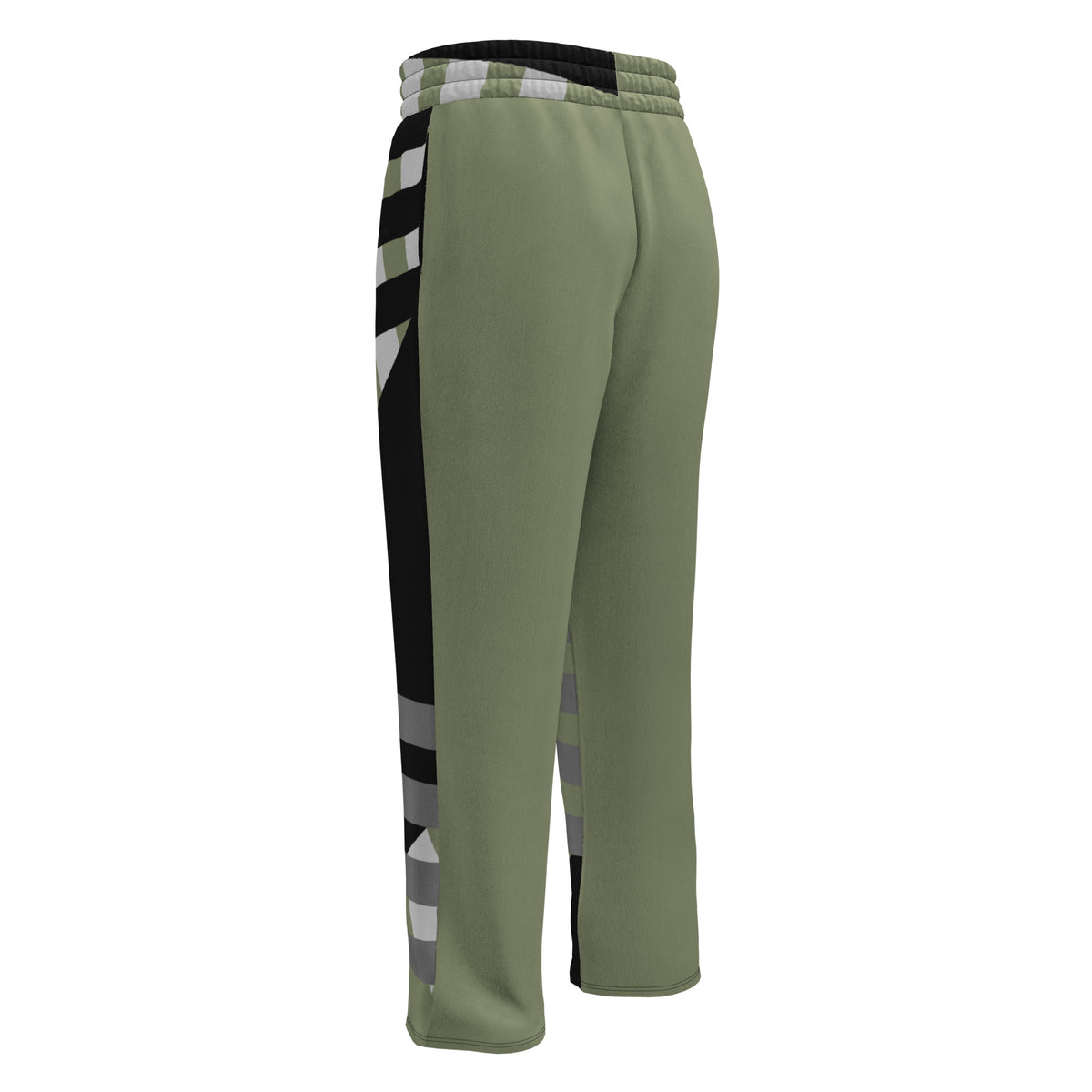 Green Striped Wide-leg joggers