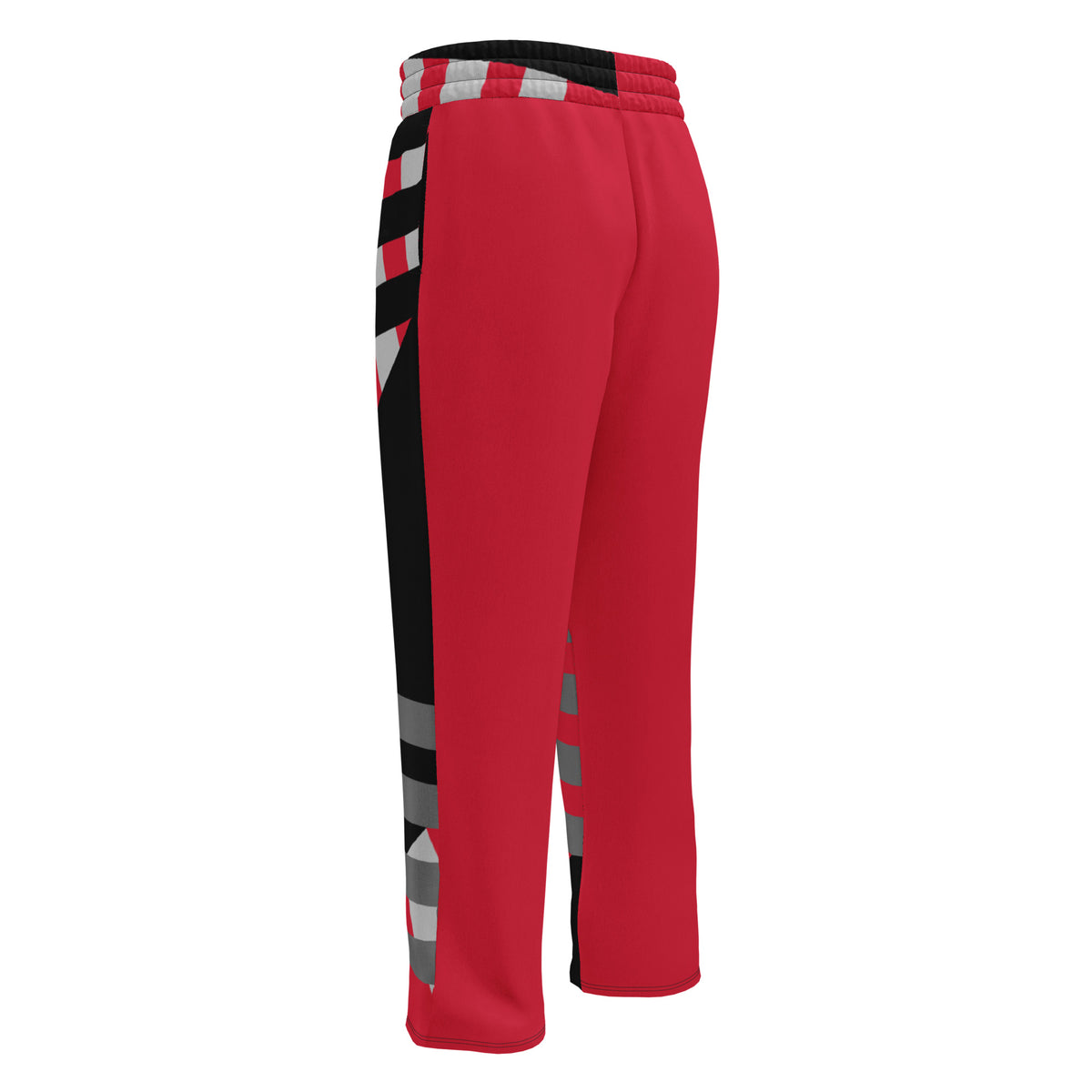 Red and Black Striped Wide-leg joggers