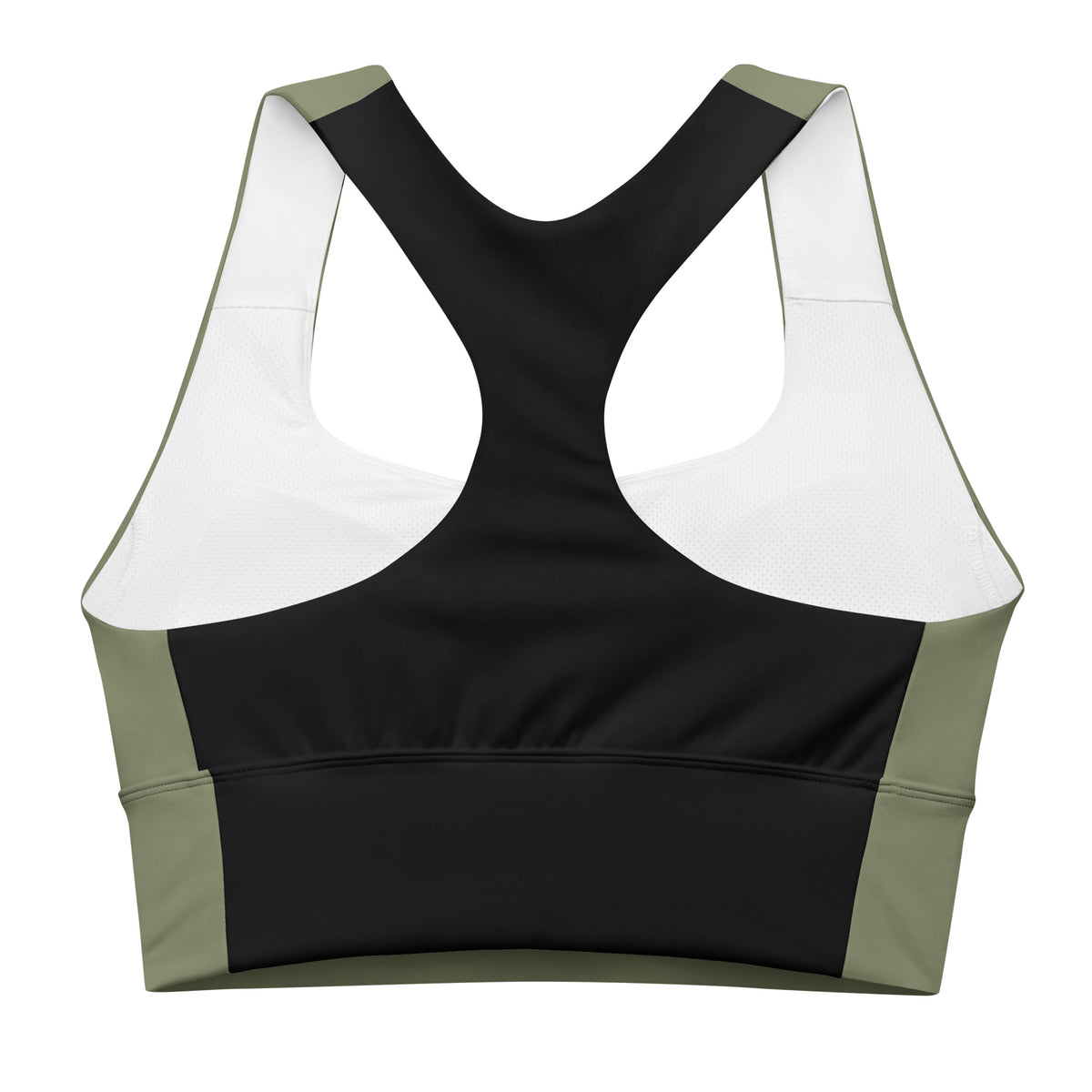 Military green Longline sports bra