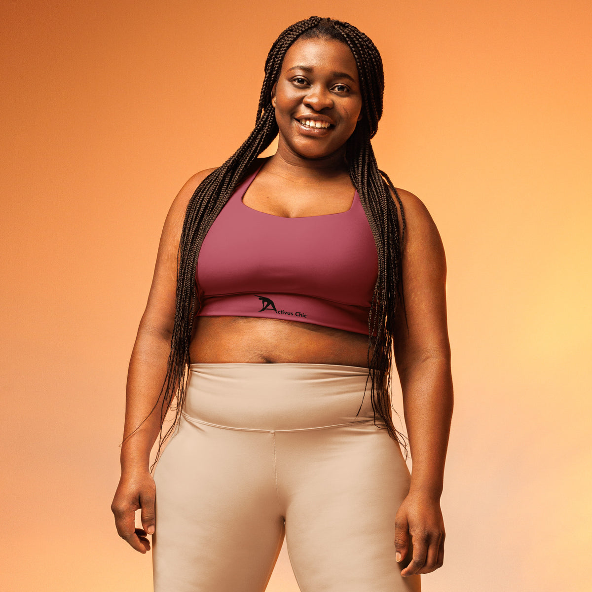 Mauve Longline sports bra