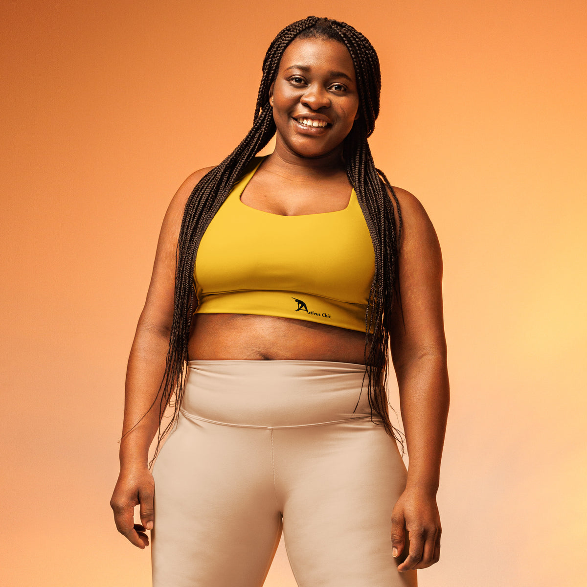 Yellow Longline sports bra