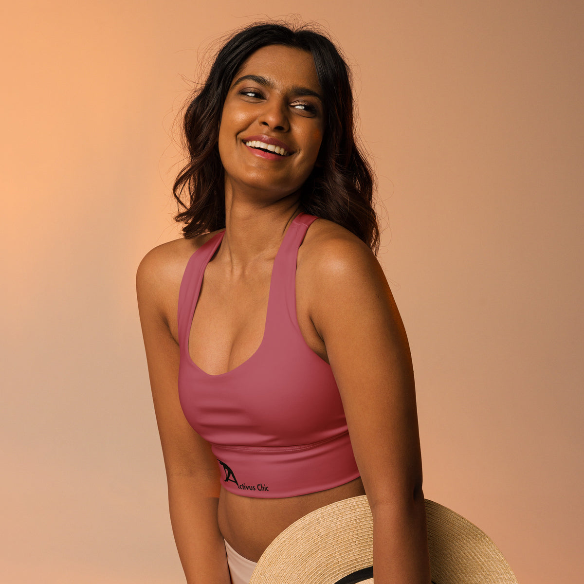 Mauve Longline sports bra