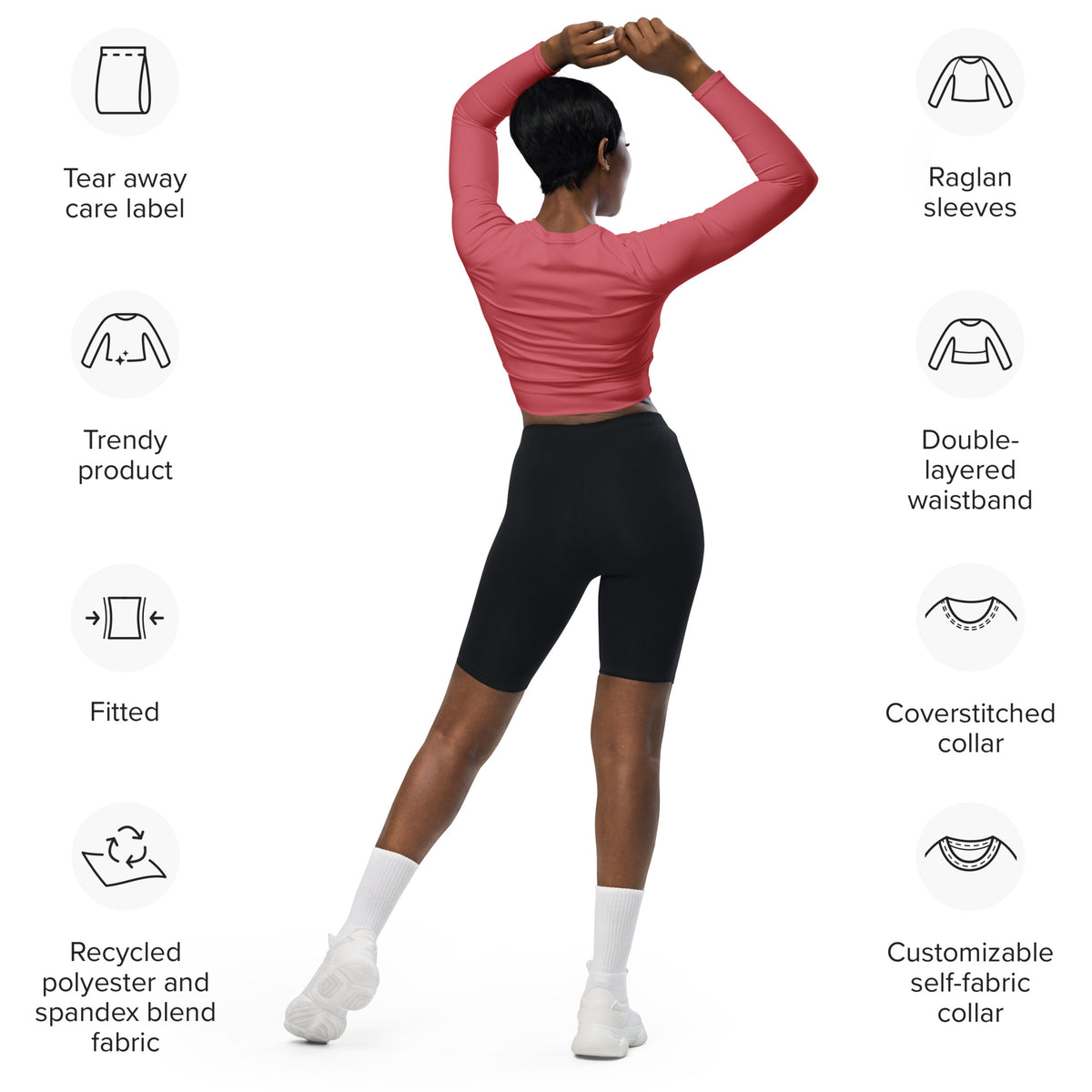 Mauve Pink Activus Chic long-sleeve crop top