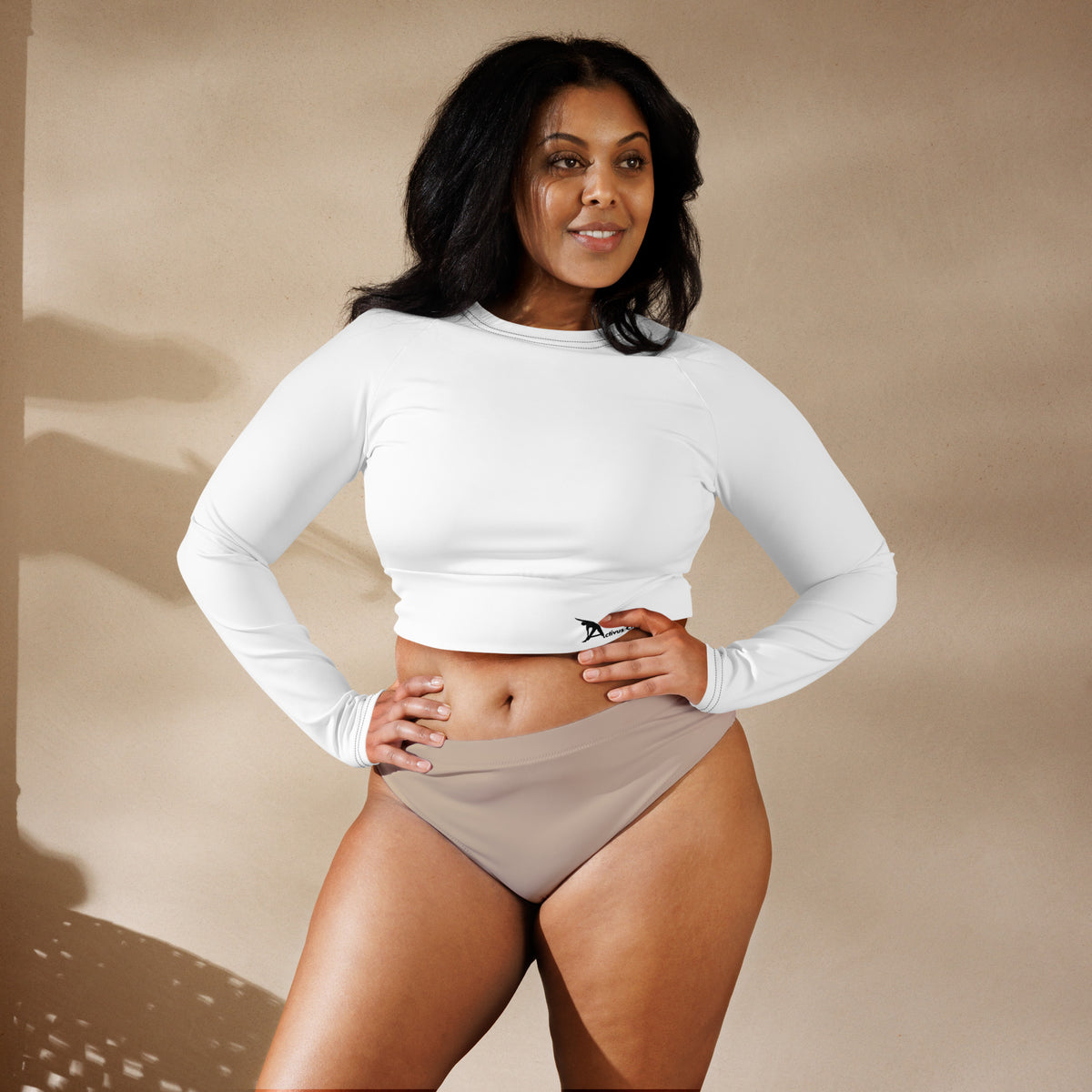 White Activus Chic long-sleeve crop top
