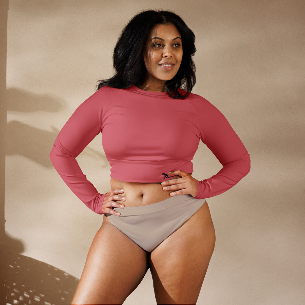 Mauve Pink Activus Chic long-sleeve crop top