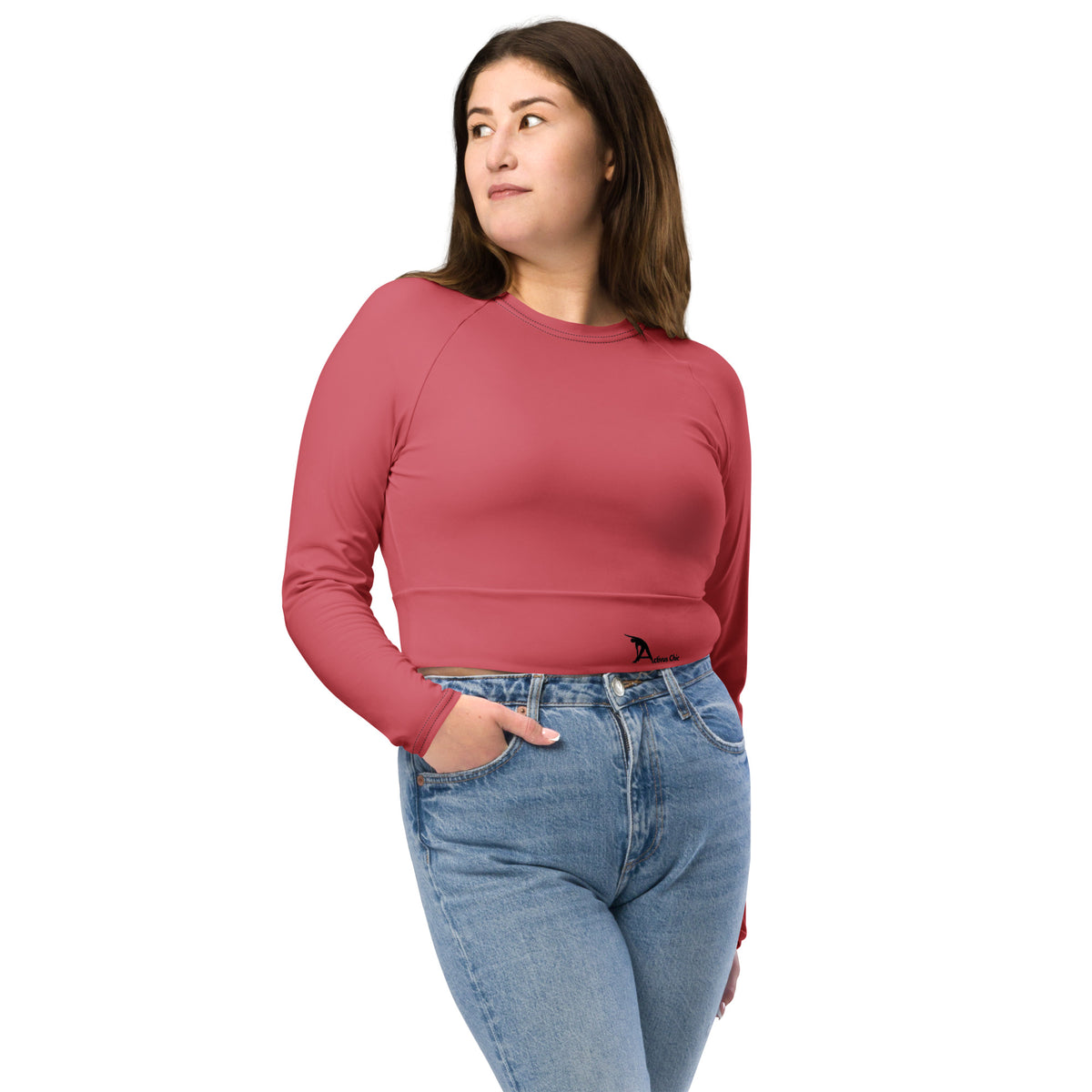 Mauve Pink Activus Chic long-sleeve crop top