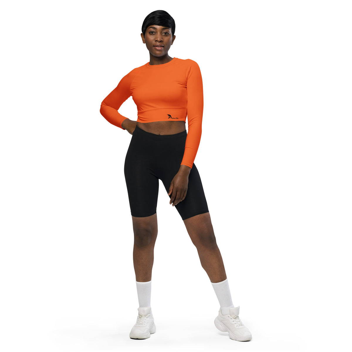 Orange Activus Chic long-sleeve crop top