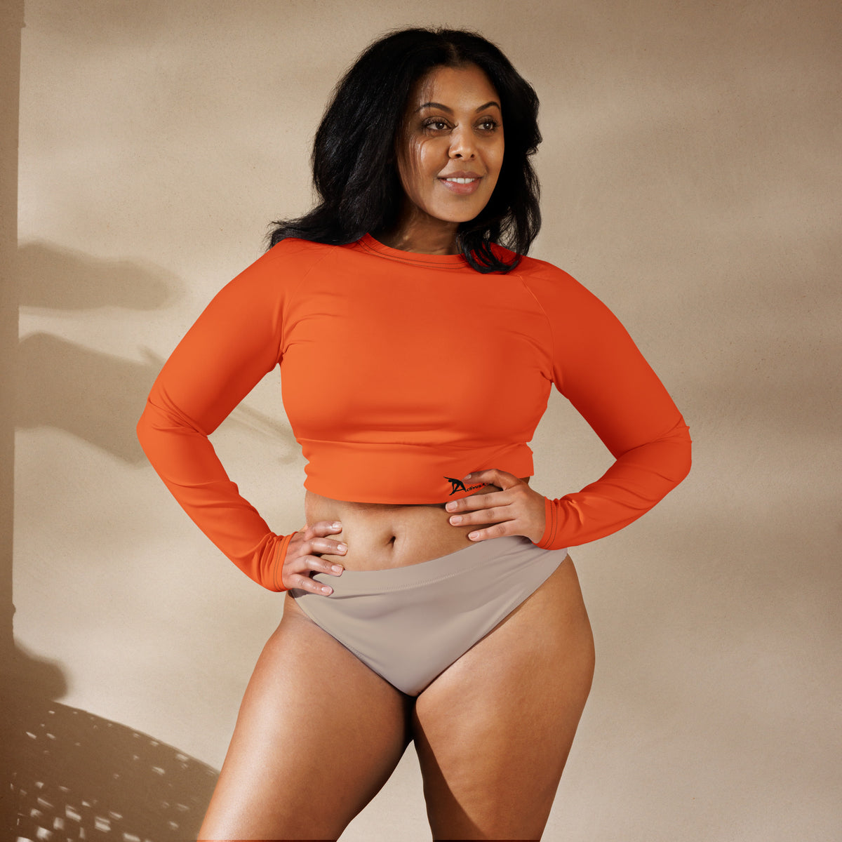 Orange Activus Chic long-sleeve crop top