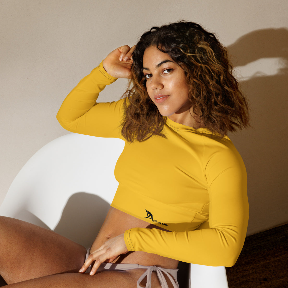 Yellow Activus Chic long-sleeve crop top