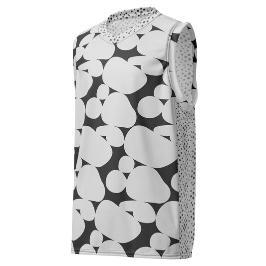 Black and White print unisex basketball jersey