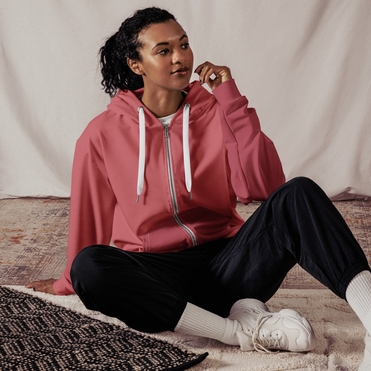 Mauve Two Tone Unisex zip hoodie
