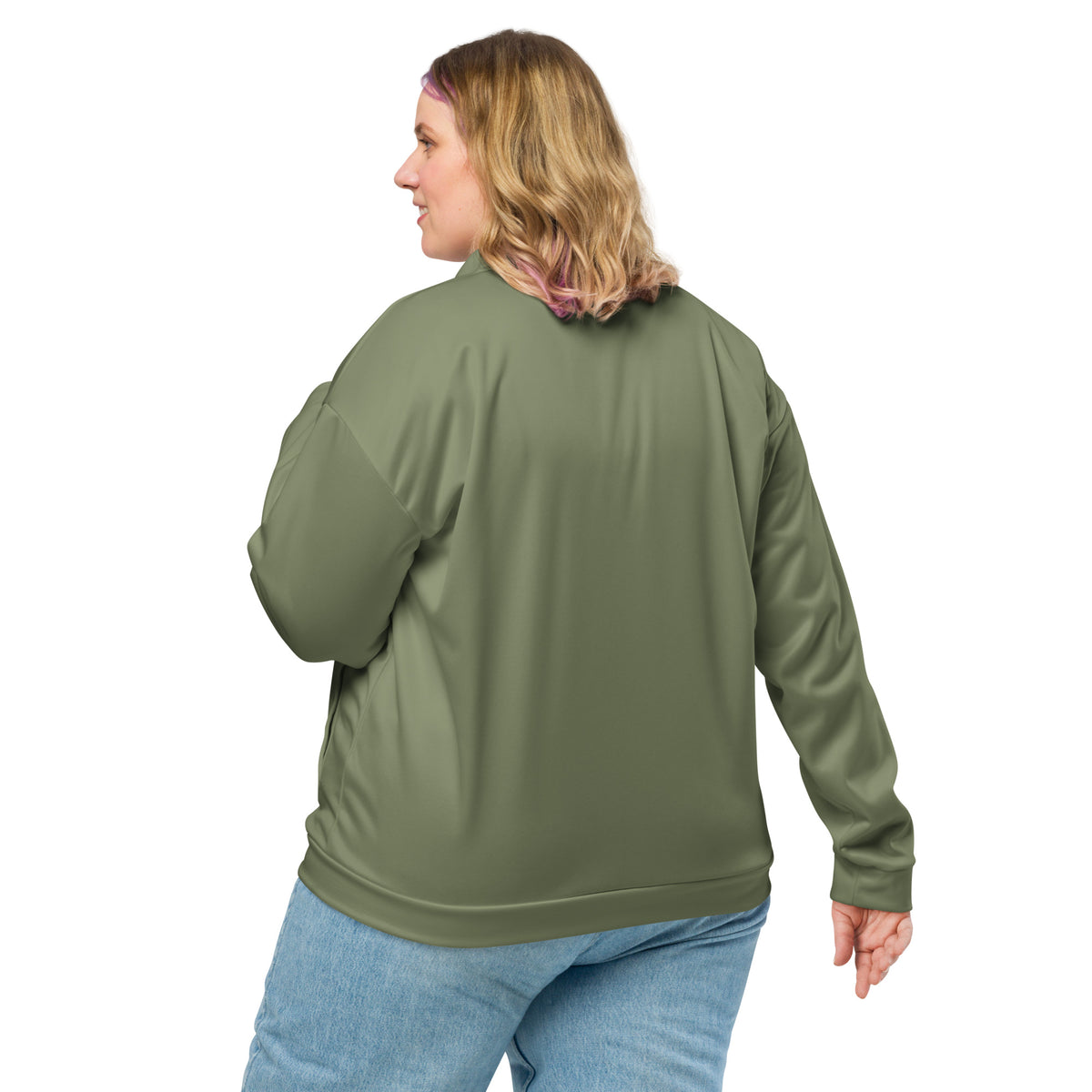 Military green Unisex Bomber Jacket
