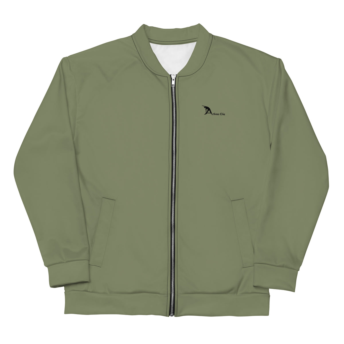 Military green Unisex Bomber Jacket
