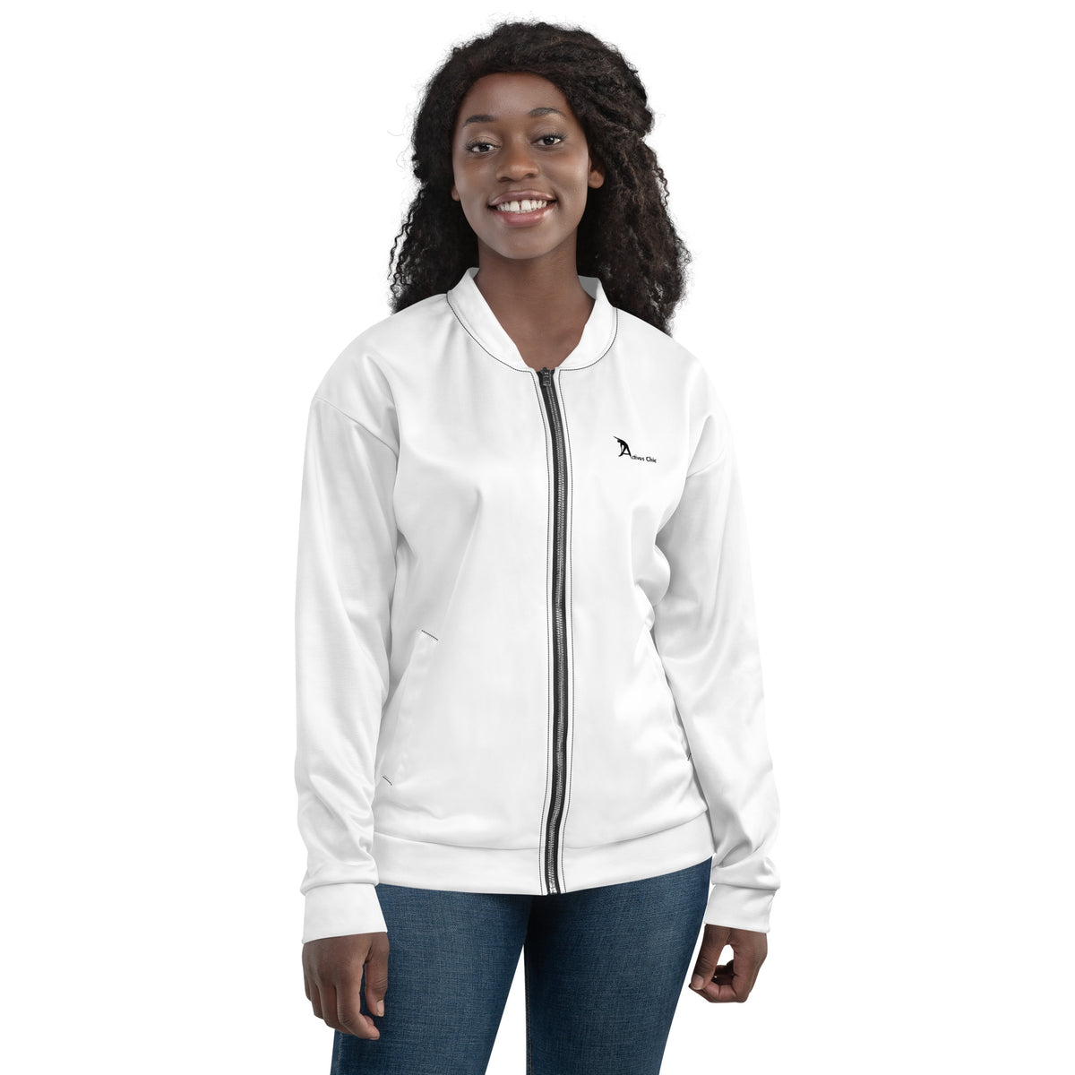 Black and White Unisex Bomber Jacket