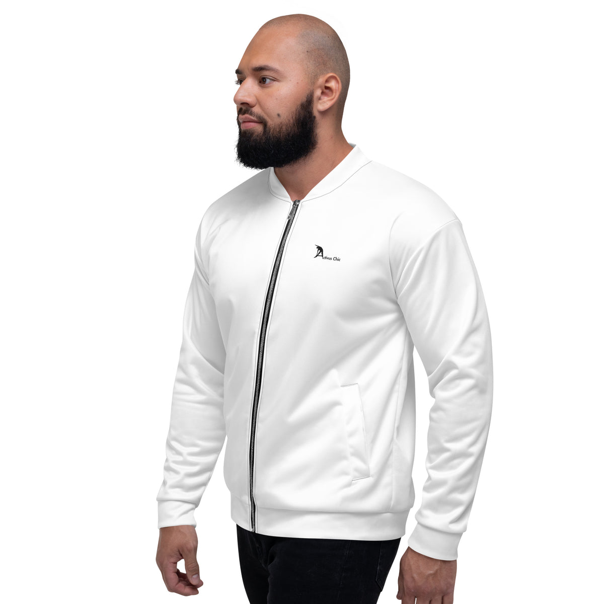 Black and White Unisex Bomber Jacket