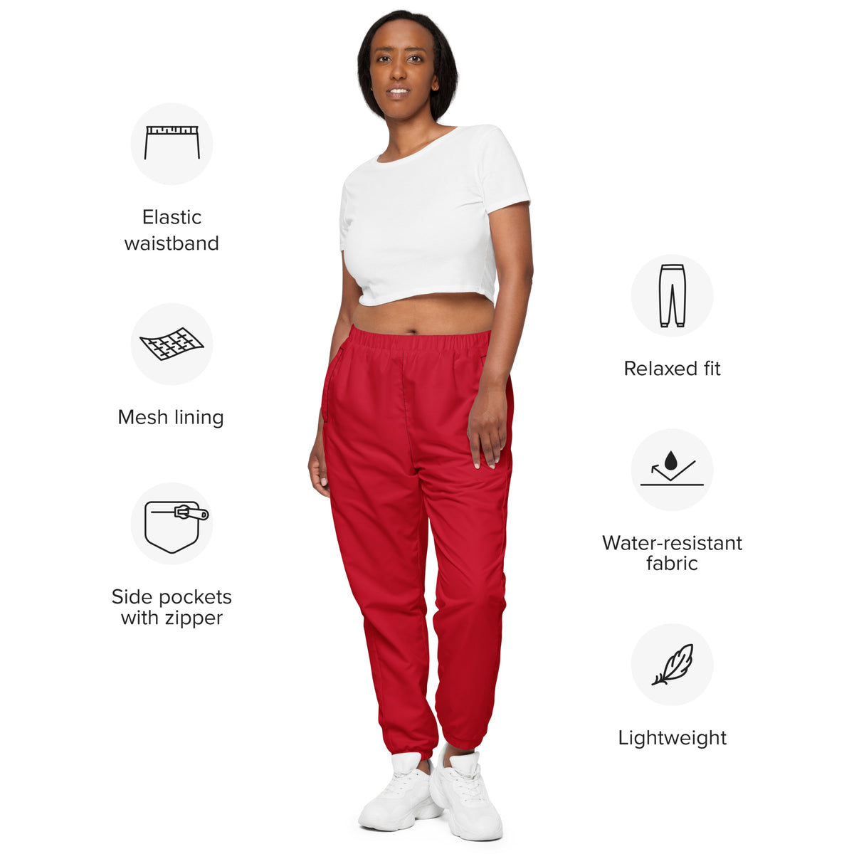 Red Unisex track pants