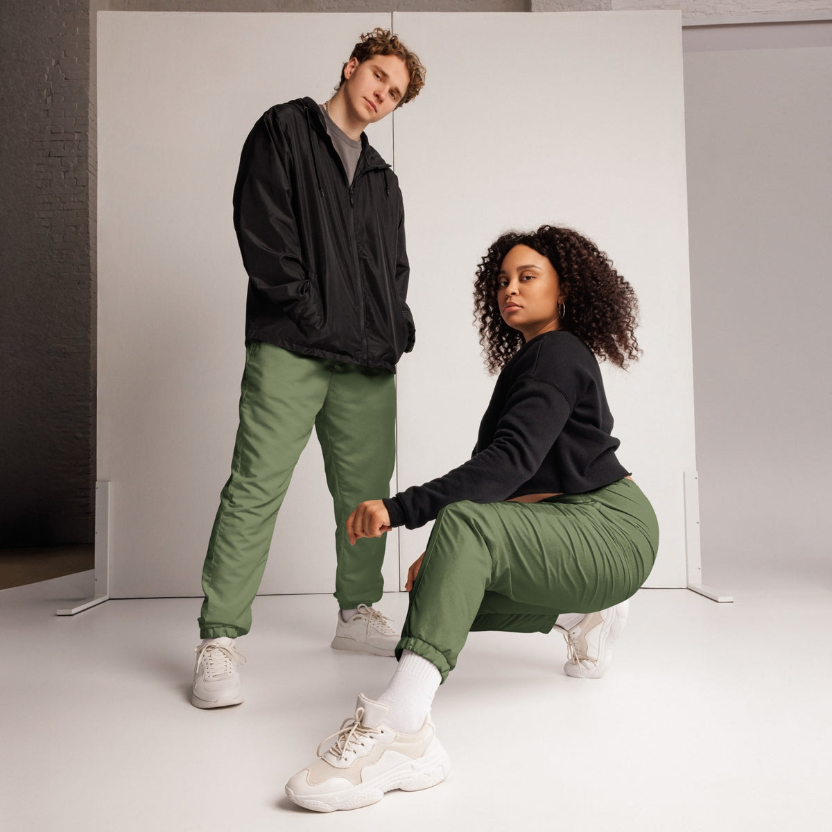 Military green Unisex track pants