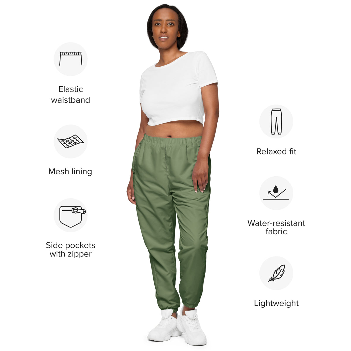Military green Unisex track pants