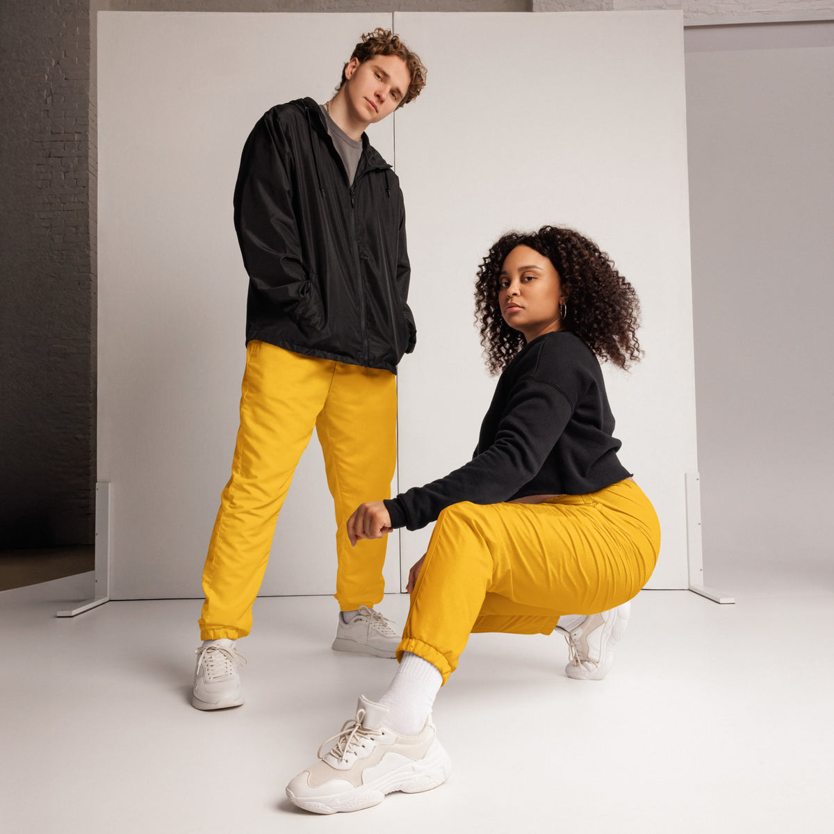 Yellow Unisex track pants