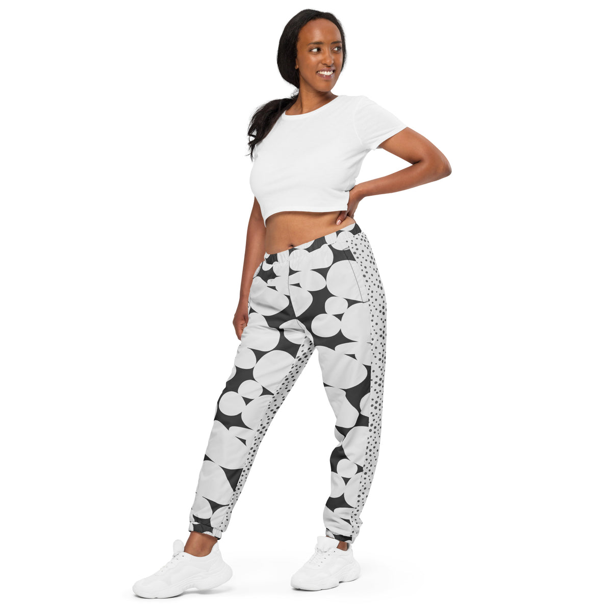 Two Print Black and White Unisex Track Pants