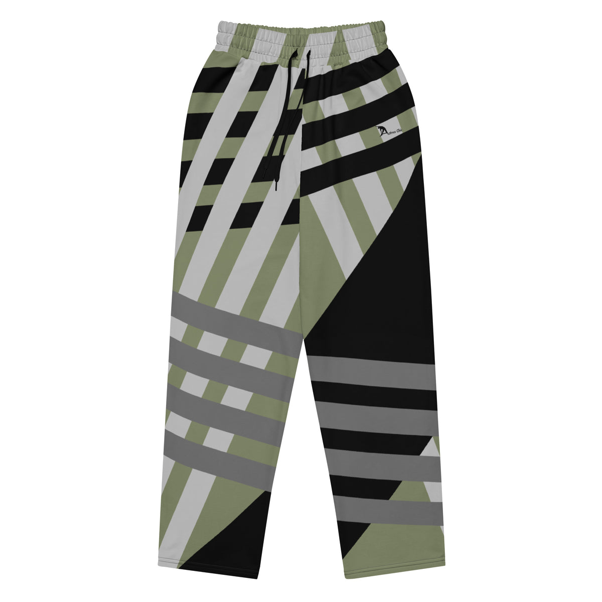 Green Striped Wide-leg joggers