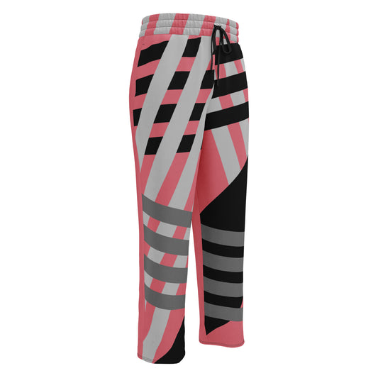 Mauve Pink Striped Wide-leg joggers