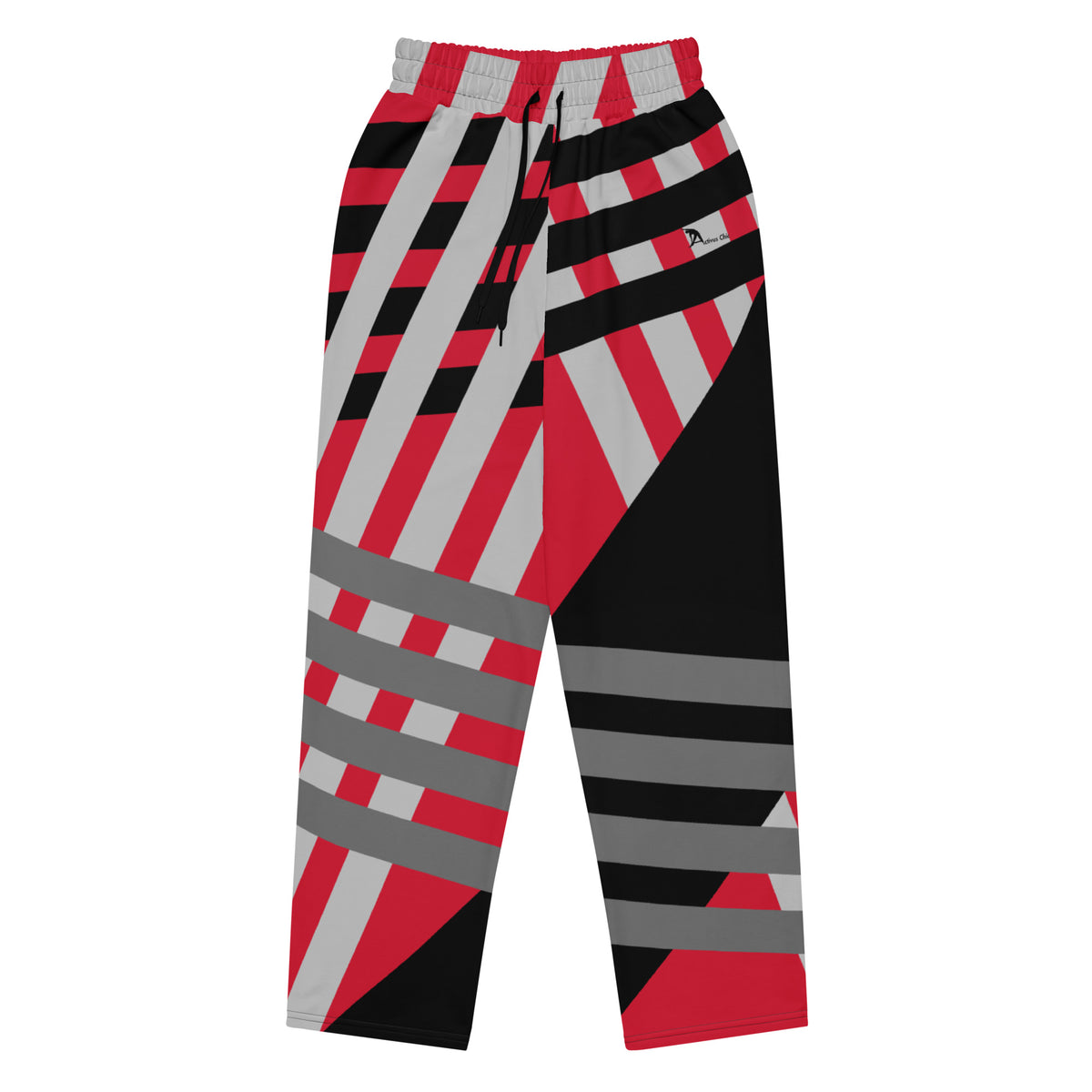 Red and Black Striped Wide-leg joggers
