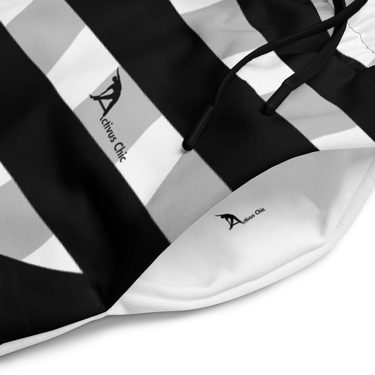 Black and White Striped Wide-leg joggers