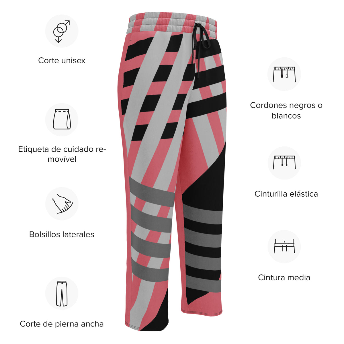 Mauve Pink Striped Wide-leg joggers