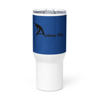 Blue AC Travel mug with a handle