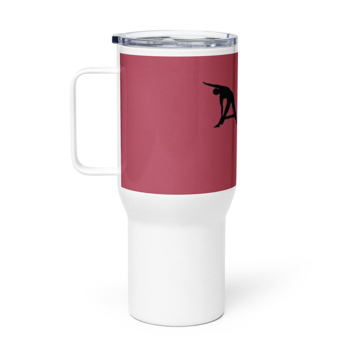 Mauve Pink Travel mug with a handle