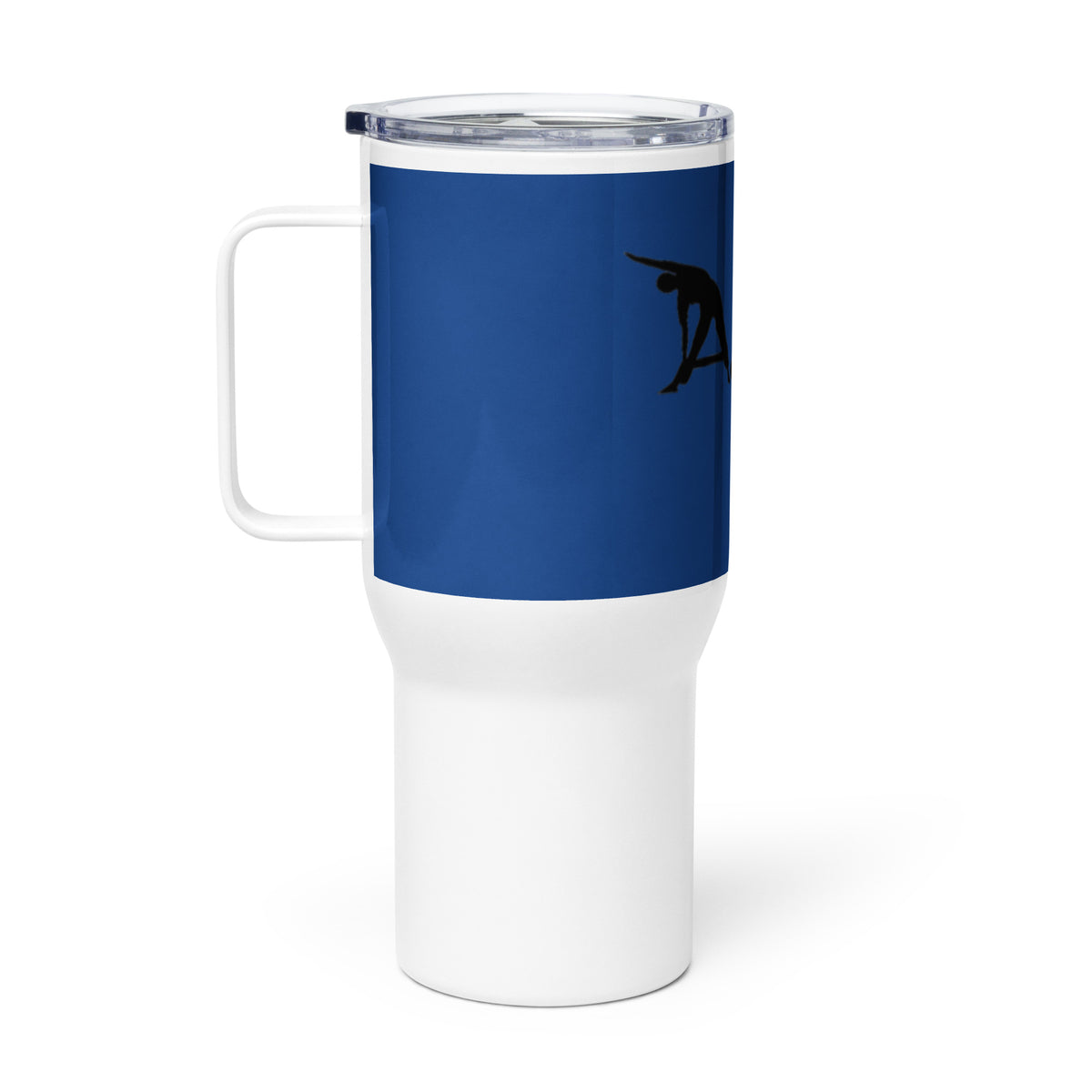 Blue AC Travel mug with a handle