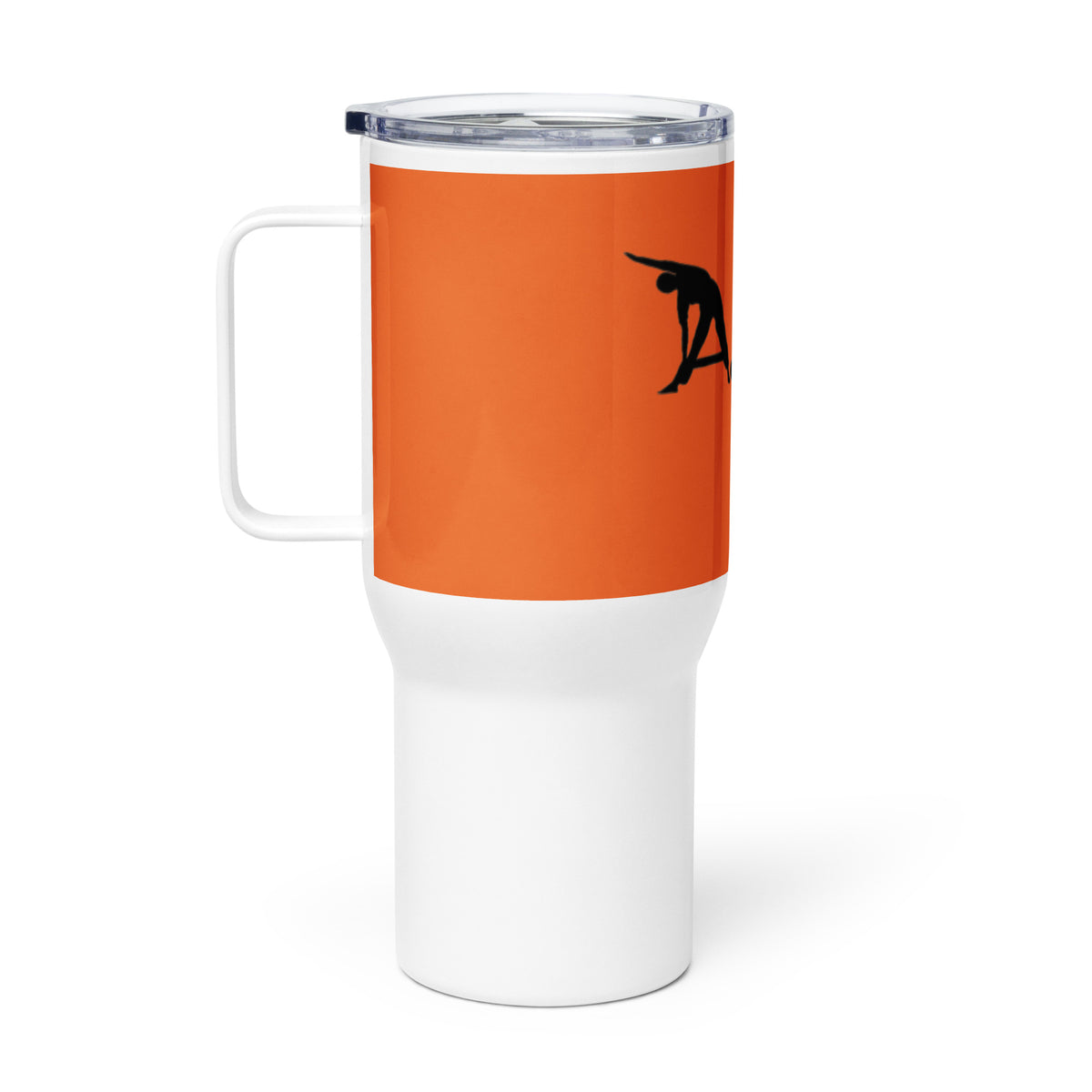 Orange AC Travel mug with a handle