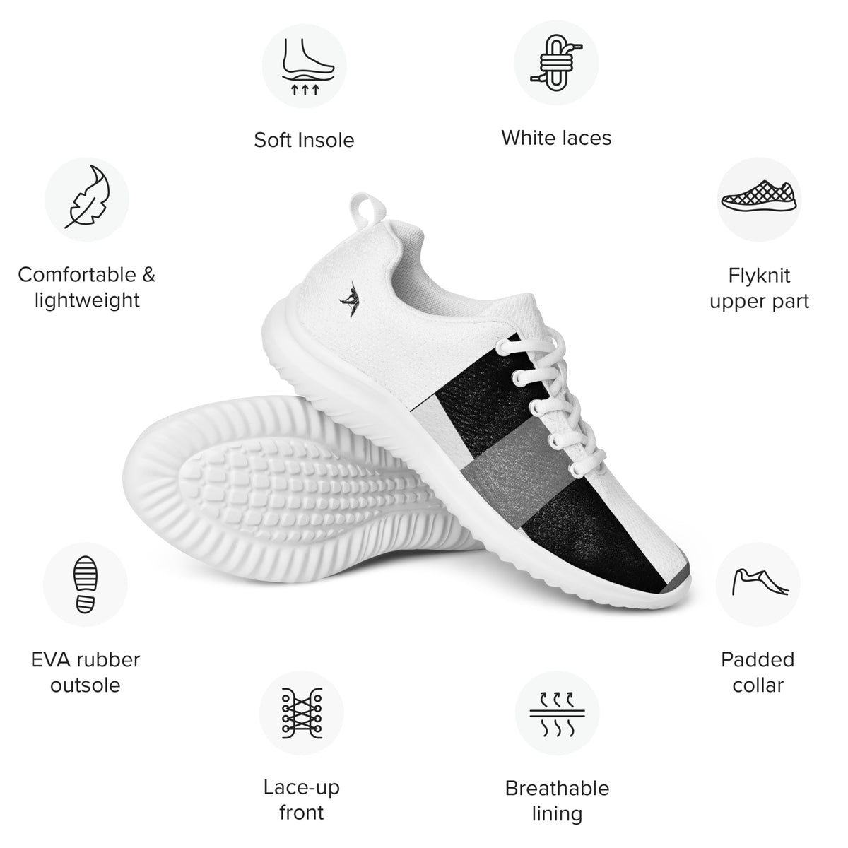 Black and White Briannes - Women’s athletic shoes